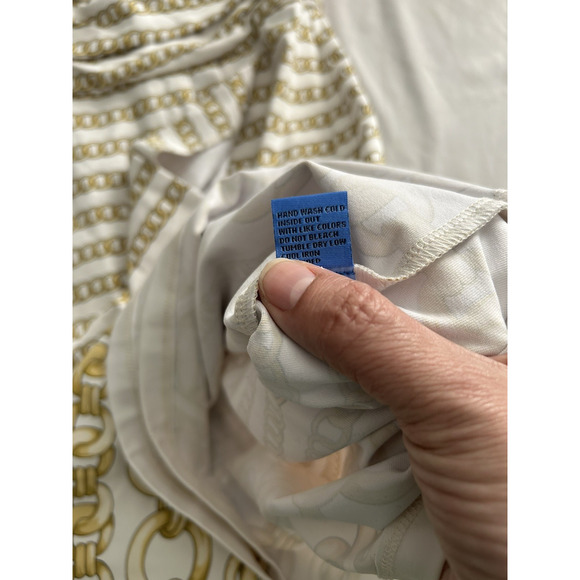 J. McLaughlin Golden Chain Sheath Dress Womens Size XS Ivory Gold Preppy NWT - Picture 5 of 10